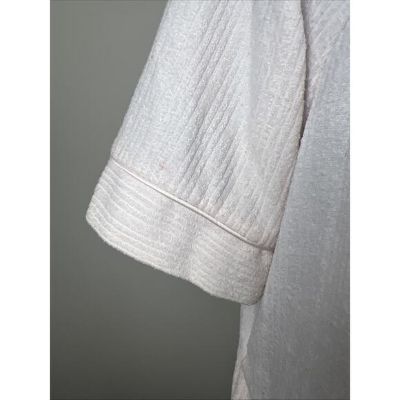 Miss Elaine Small Pale Pink Short Sleeve Button Up Robe Embroidered - Picture 5 of 9